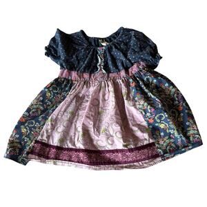 Matilda Jane sz 12 floral top Walden Wishes girl tie back whimsical shirt ruffle